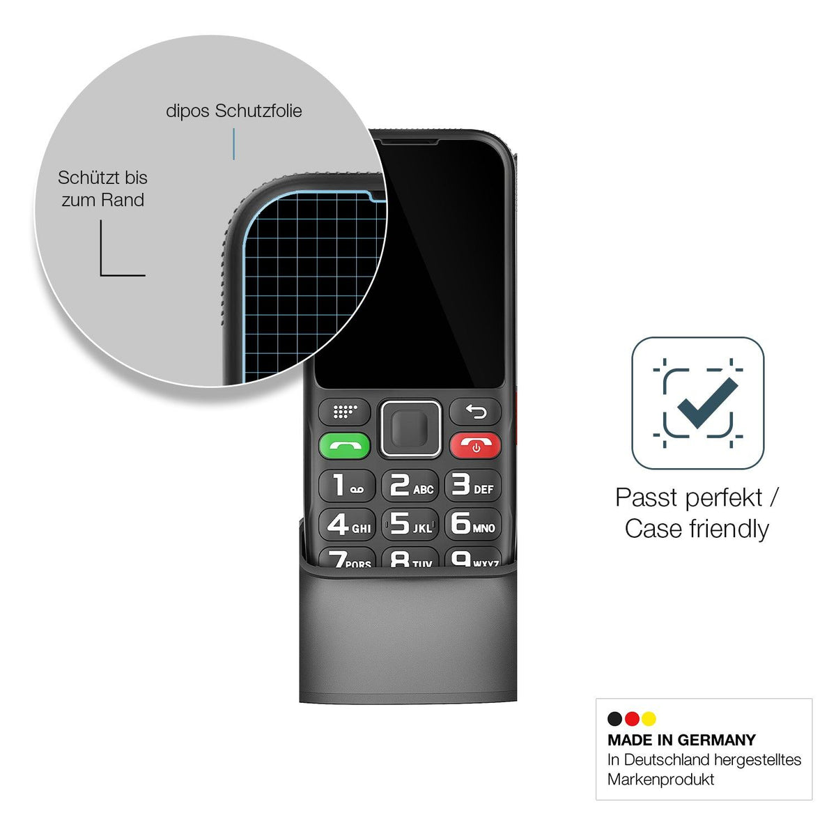 2x Screen Protector for Brisum F22 Seniorenhandy Flexible Glass 9H dipos