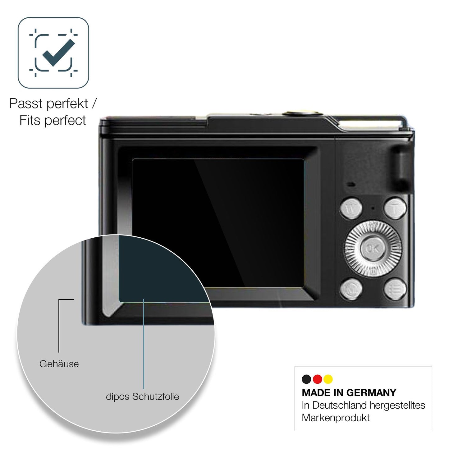 2x Screen Protector for COLALY DC01 Digitalkamera Flexible Glass 9H dipos