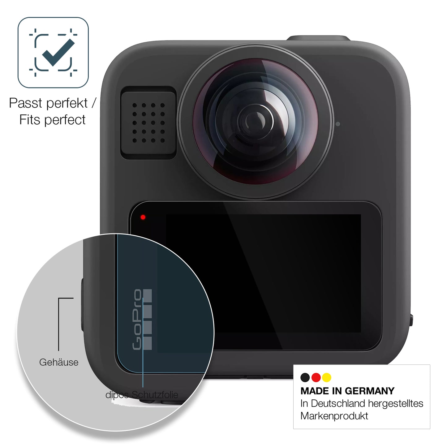 2x 9H Schutzfolie für GoPro Max 2 Panzerfolie