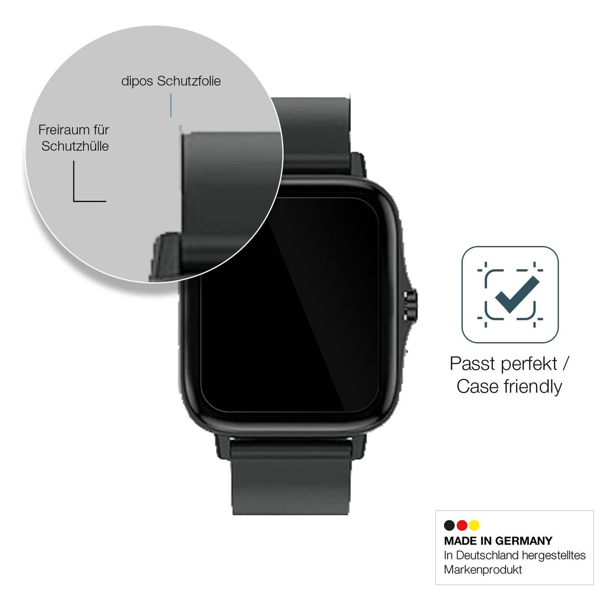 Screen Protector for Kaseemi 1,7 inch Smartwatch Flexible Glass 9H dipos