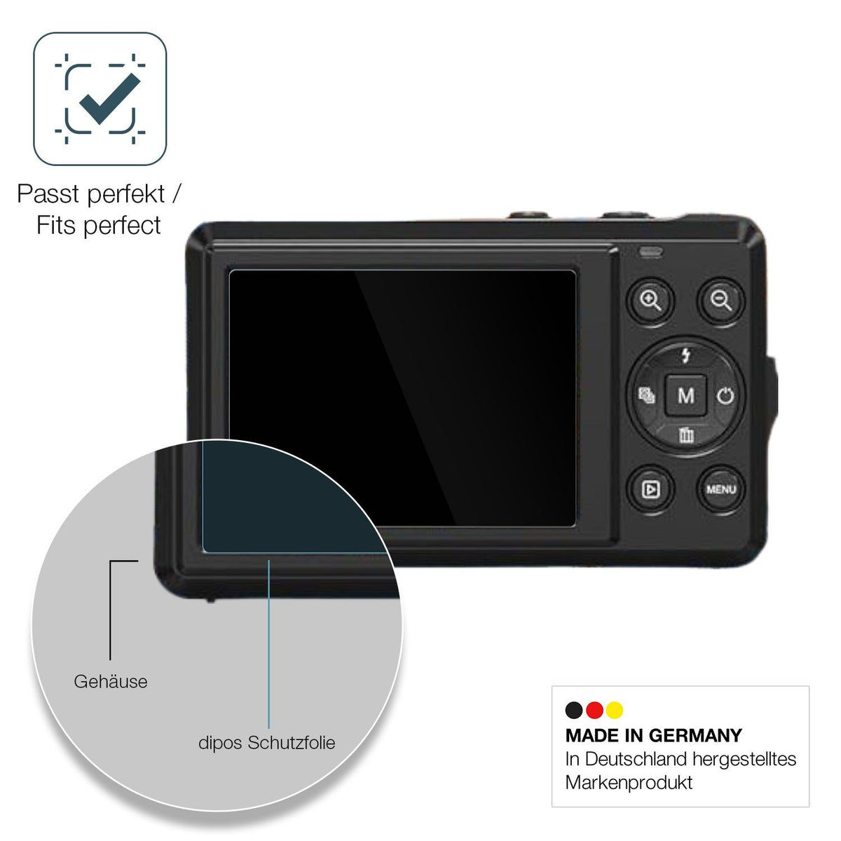 2x Screen Protector for YiFuar 066 Digitalkamera Flexible Glass 9H dipos