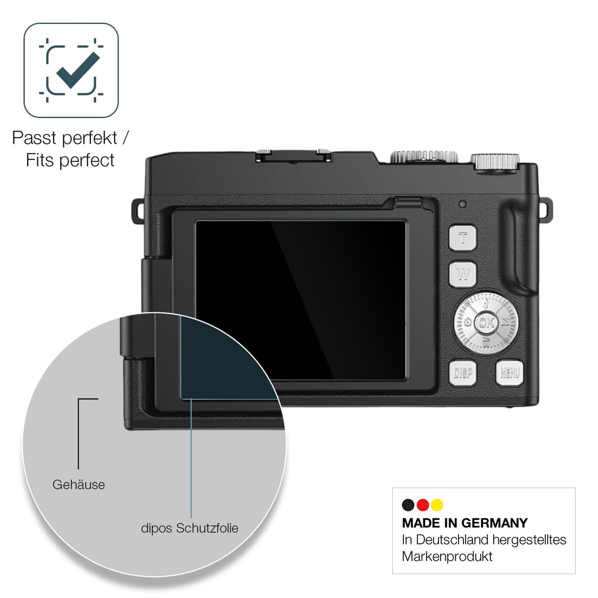 2x Screen Protector for YiFuar 075bk Digitalkamera Flexible Glass 9H dipos