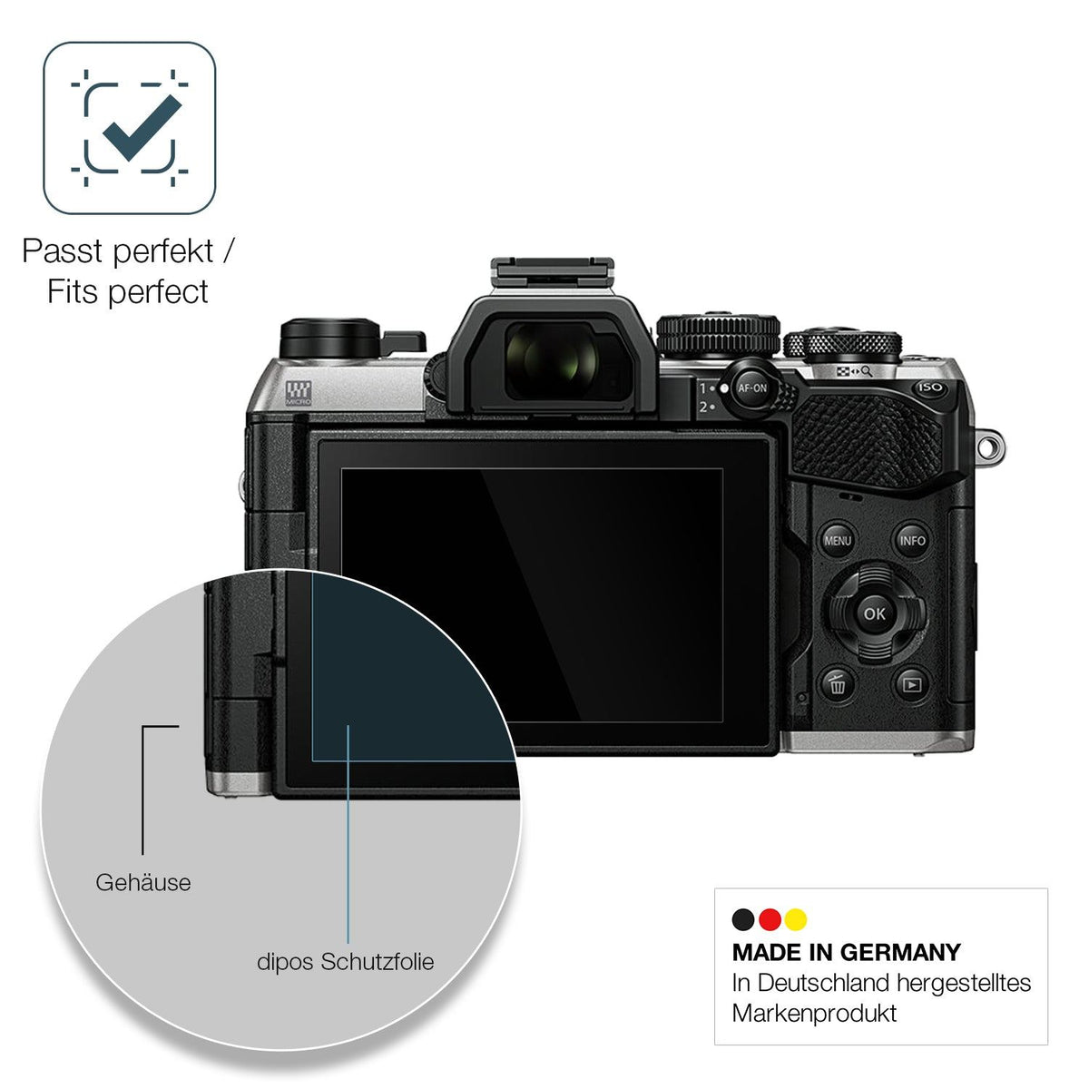 2x Screen Protector for Olympus OM System OM-5 Mark II Flexible Glass 9H dipos