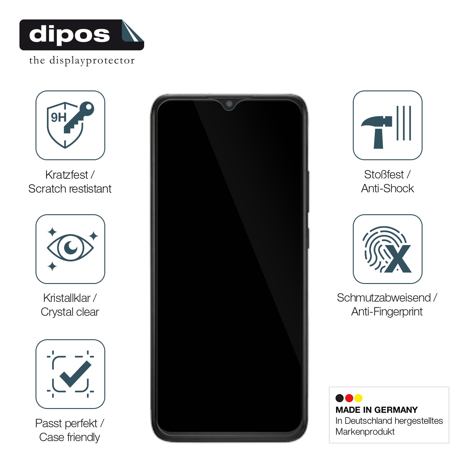 Displayschutz hergestellt in Deutschland, höchste Qualität made in Germany