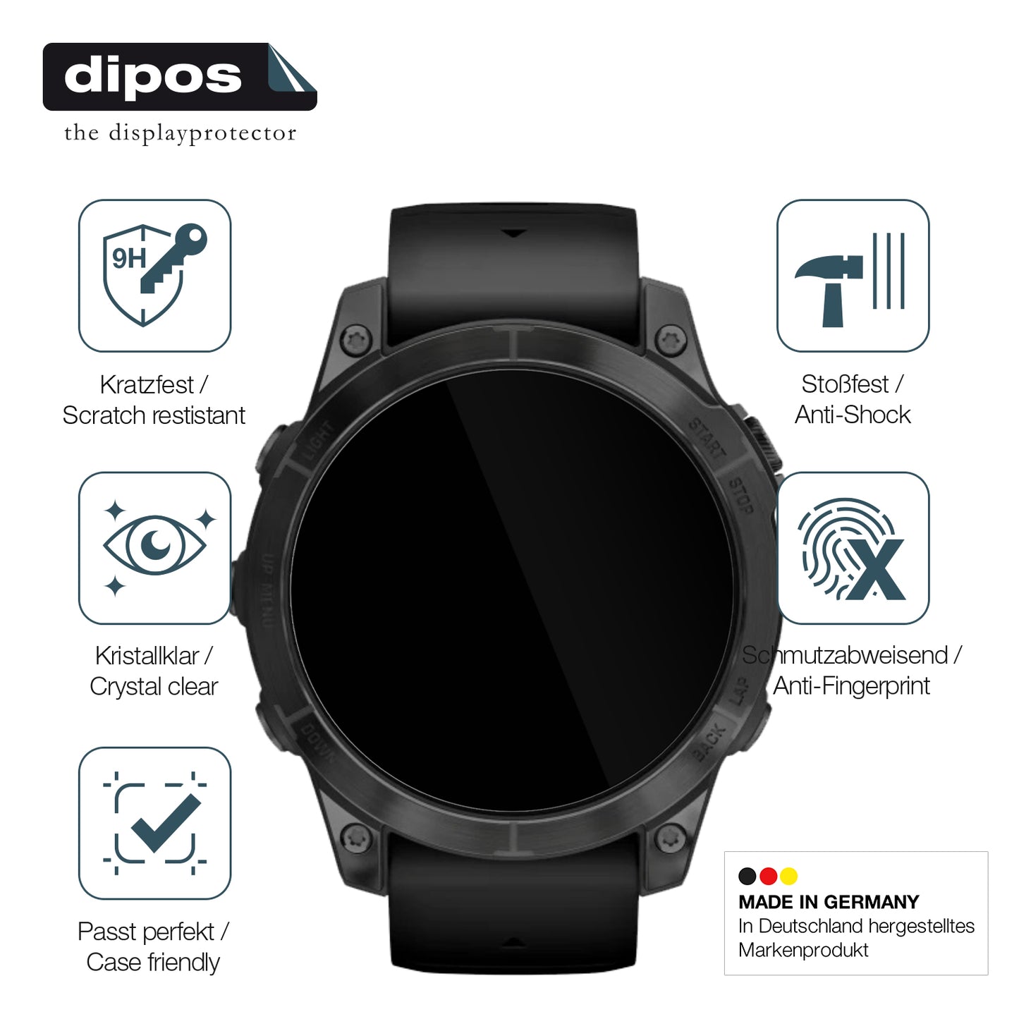 2x 9H Schutzfolie für Garmin Epix Pro 47mm Panzerfolie