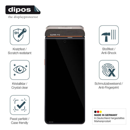 2x Screen Protector for sunmi P3H Flexible Glass 9H dipos
