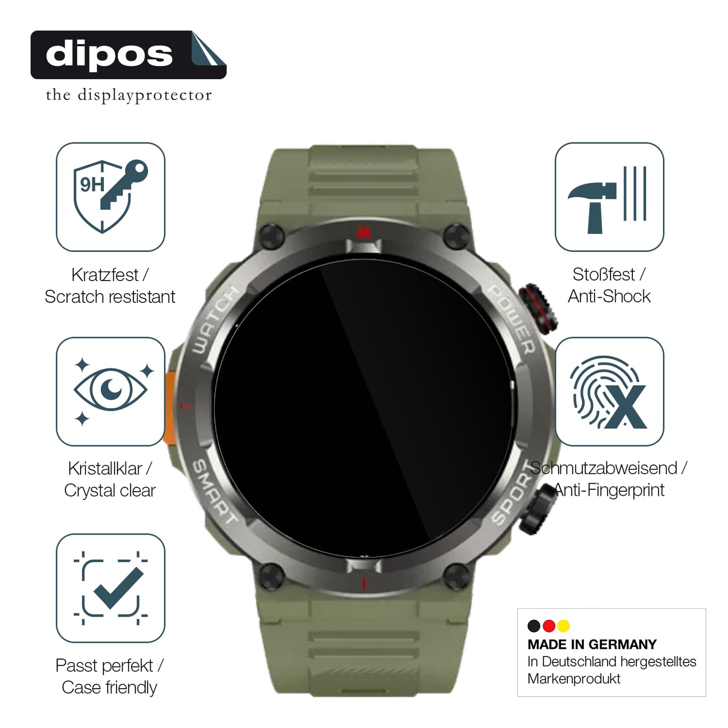 2x 9H Schutzfolie für Blackview W50 Pro Smartwatch 1.45 Zoll Panzerfolie