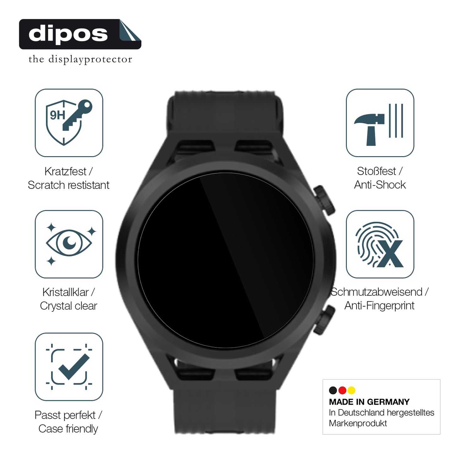 2x 9H Schutzfolie für Blackview R8 Pro Smartwatch Panzerfolie