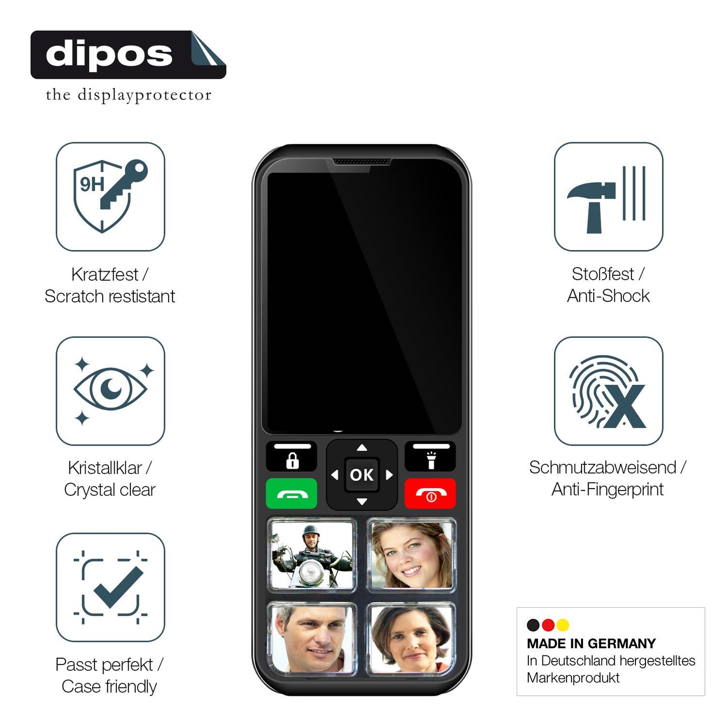 2x Screen Protector for Geemarc CL8000 Flexible Glass 9H dipos