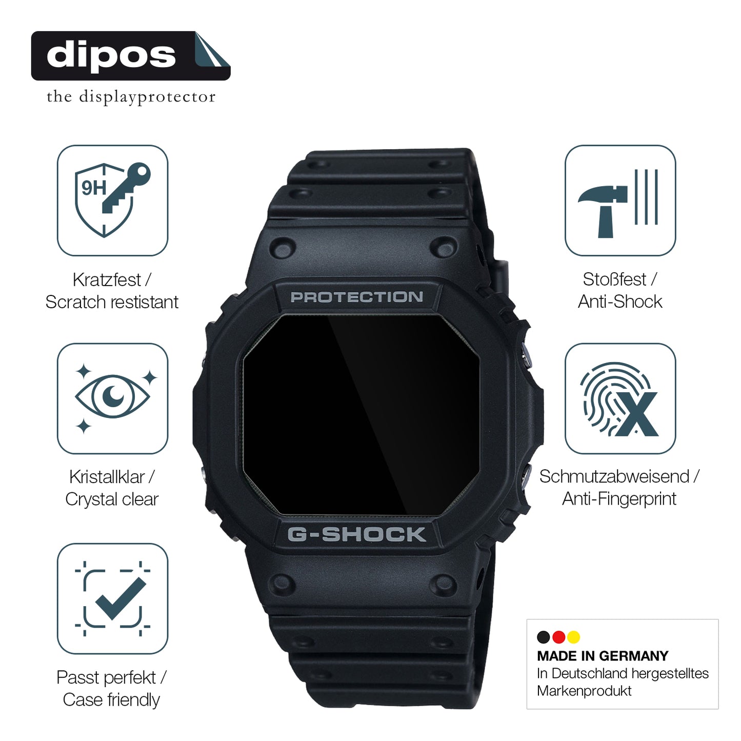 2x 9H Schutzfolie für Casio G-Shock DW-5000U Panzerfolie