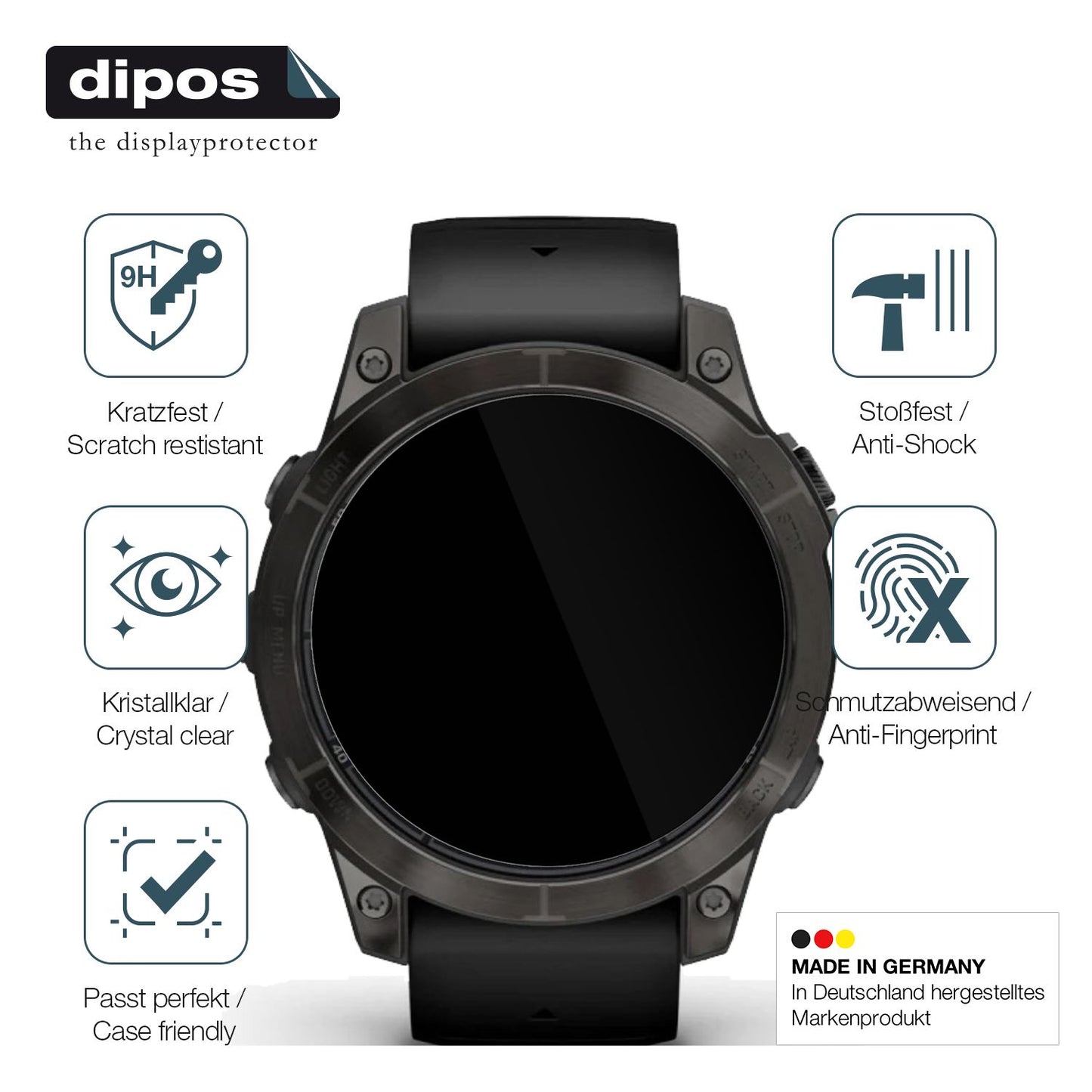 2x Screen Protector for Garmin Fenix 7 Pro 47mm Flexible Glass 9H dipos