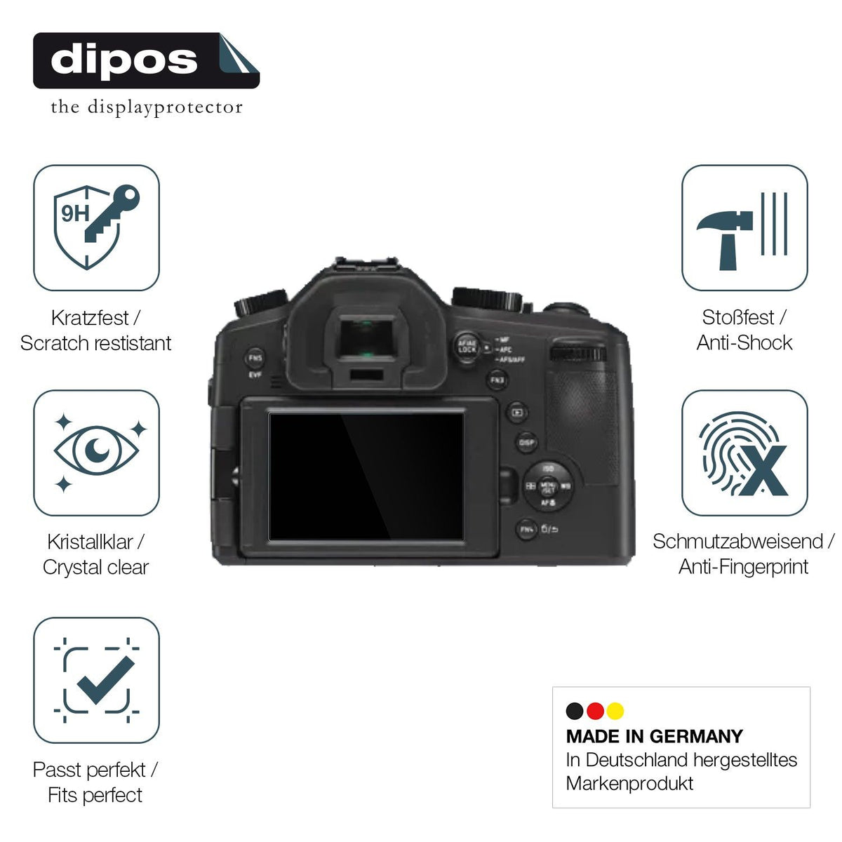 2x Screen Protector for Leica V-Lux Typ 114 Flexible Glass 9H dipos