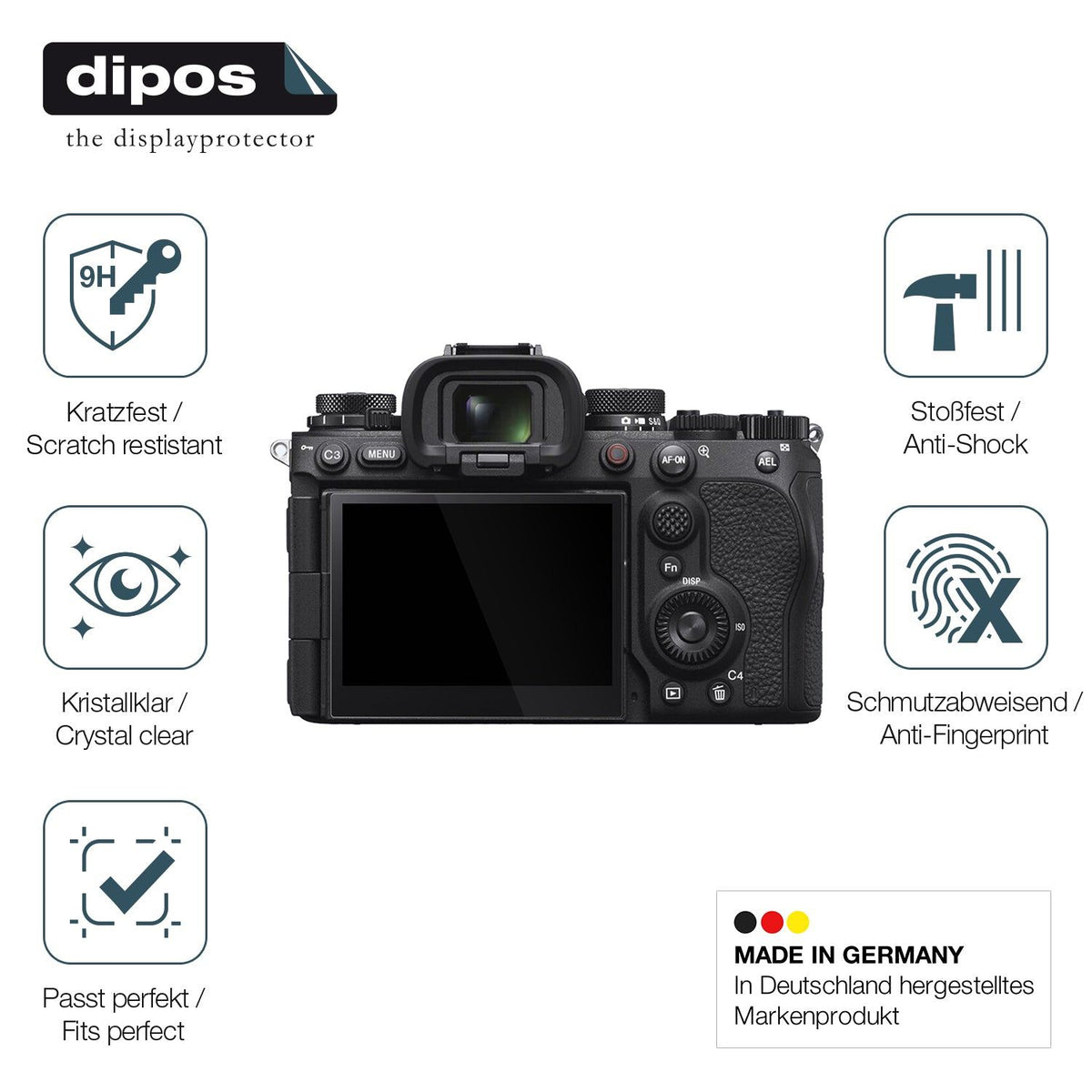 2x Screen Protector for Sony Alpha 9 III Flexible Glass 9H dipos