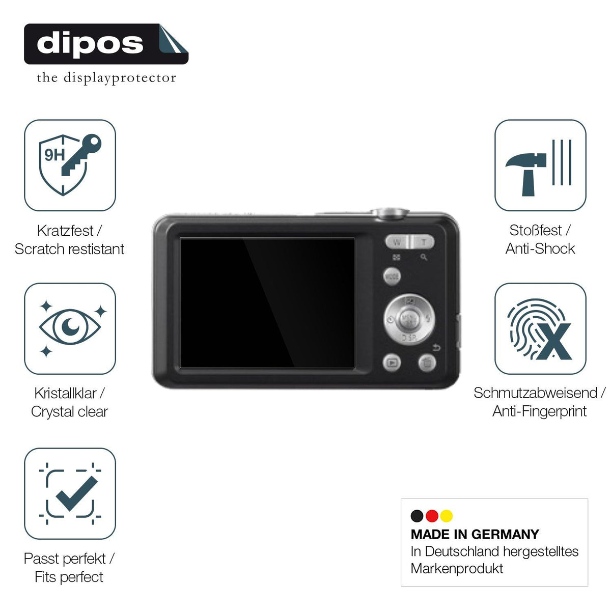 2x Screen Protector for Panasonic Lumix DMC-FS28 Flexible Glass 9H dipos