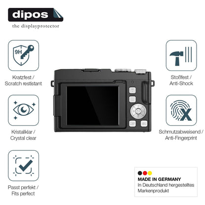 2x Screen Protector for YiFuar 075bk Digitalkamera Flexible Glass 9H dipos