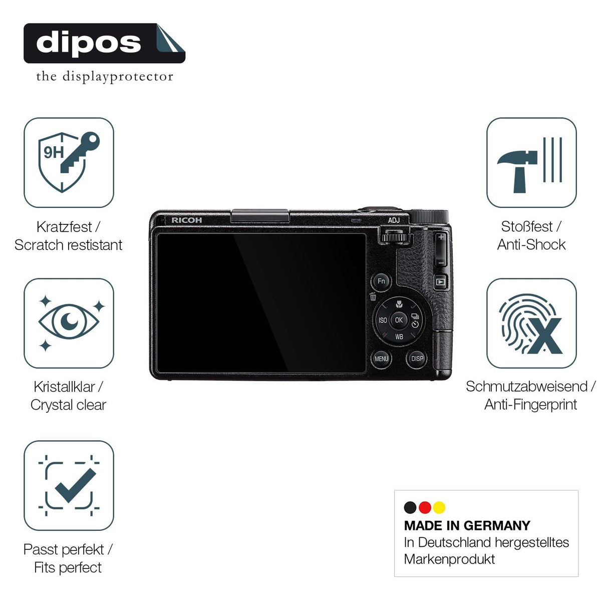 2x Screen Protector for Ricoh GR IV Flexible Glass 9H dipos