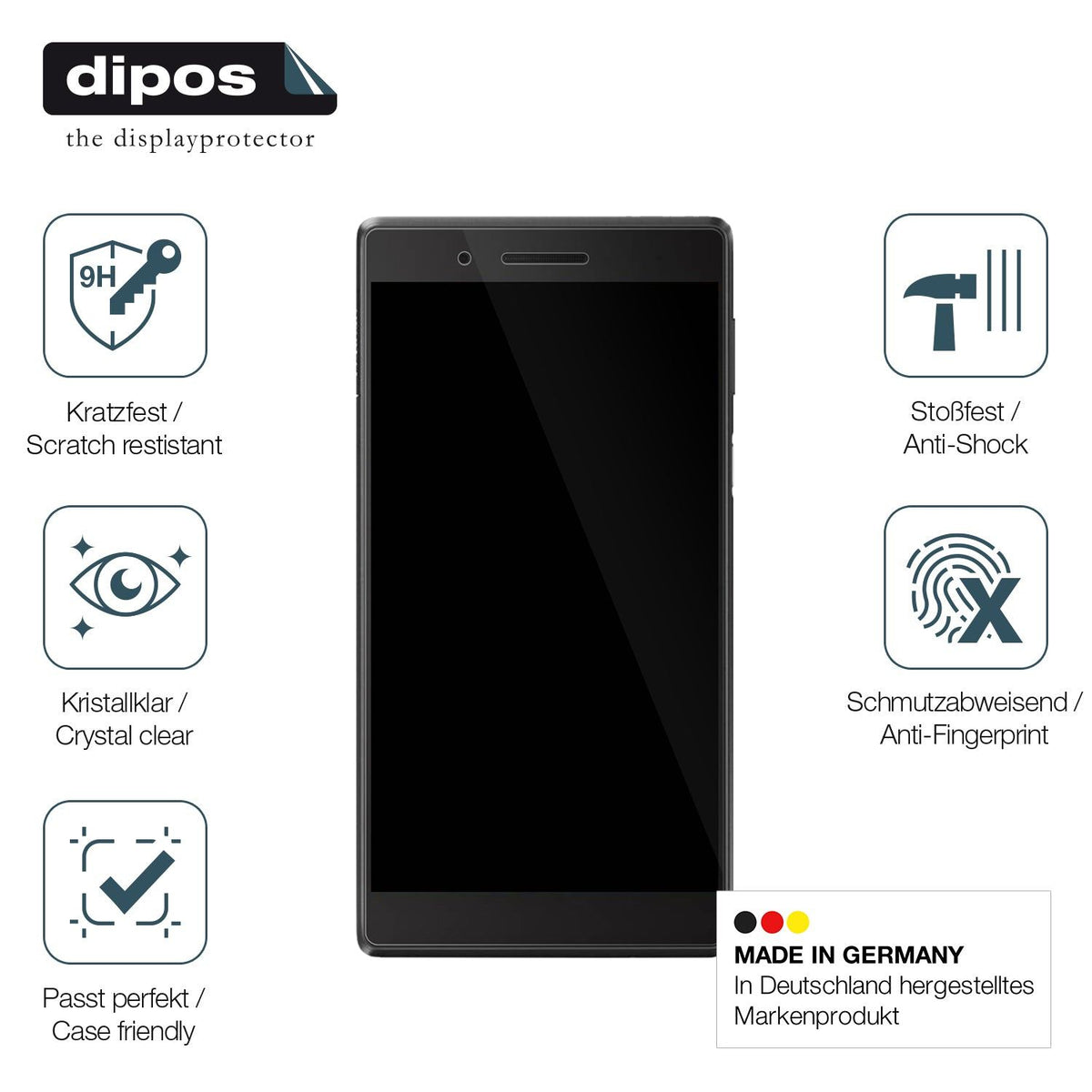 dipos 2x 9H Clear Screen Protector for Lenovo Tab 4 7 TB-7504X