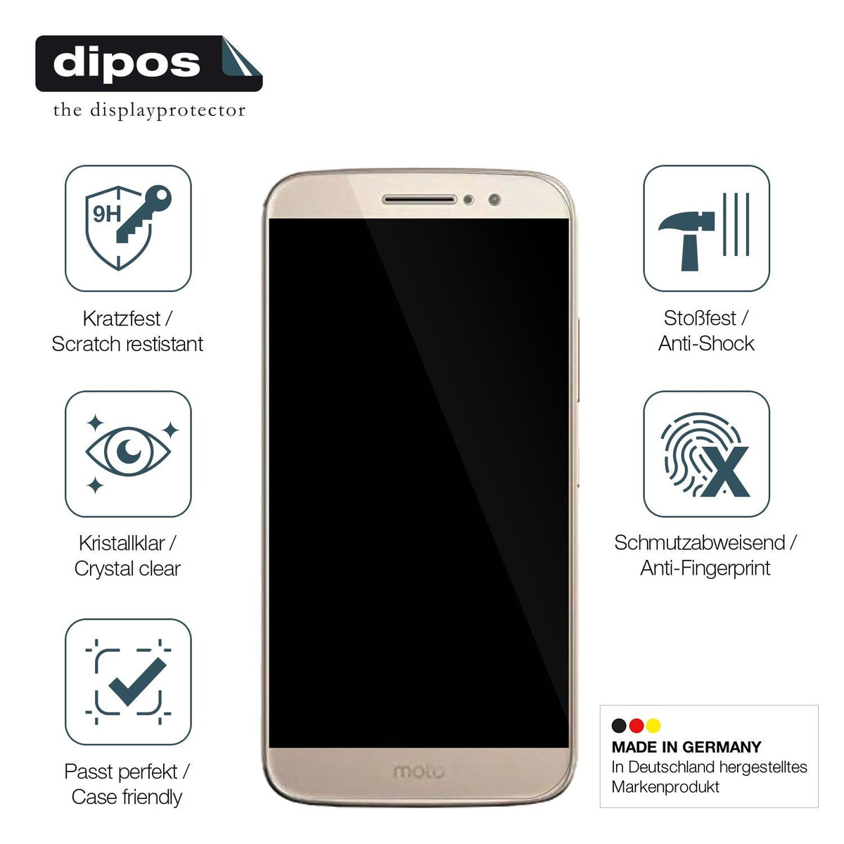 2x Screen Protector for Motorola Moto M CXT 1663 Flexible Glass 9H dipos