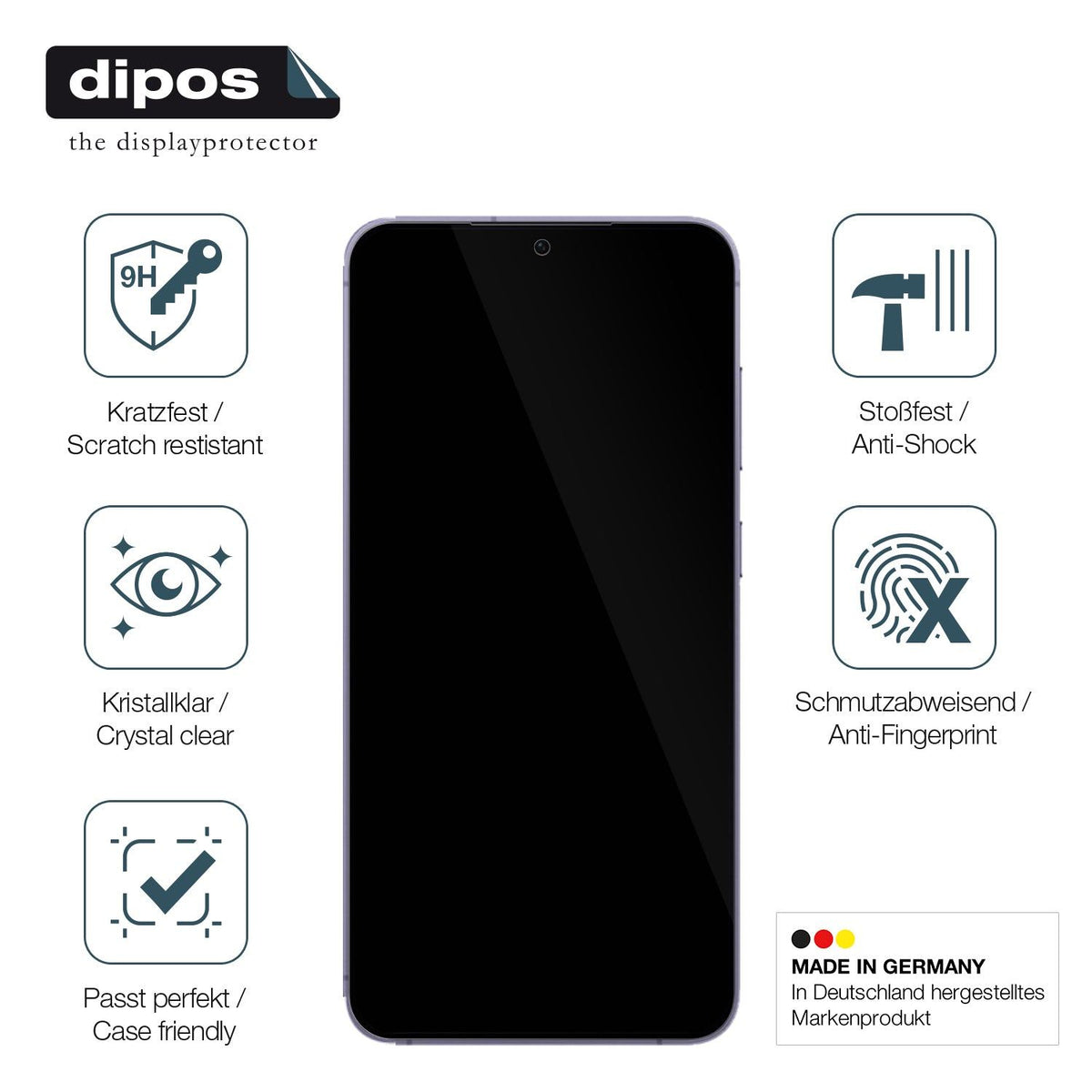 2x 9H Clear Screen Protector for Samsung Galaxy S24+ – Shatterproof, Crystal Clear | dipos