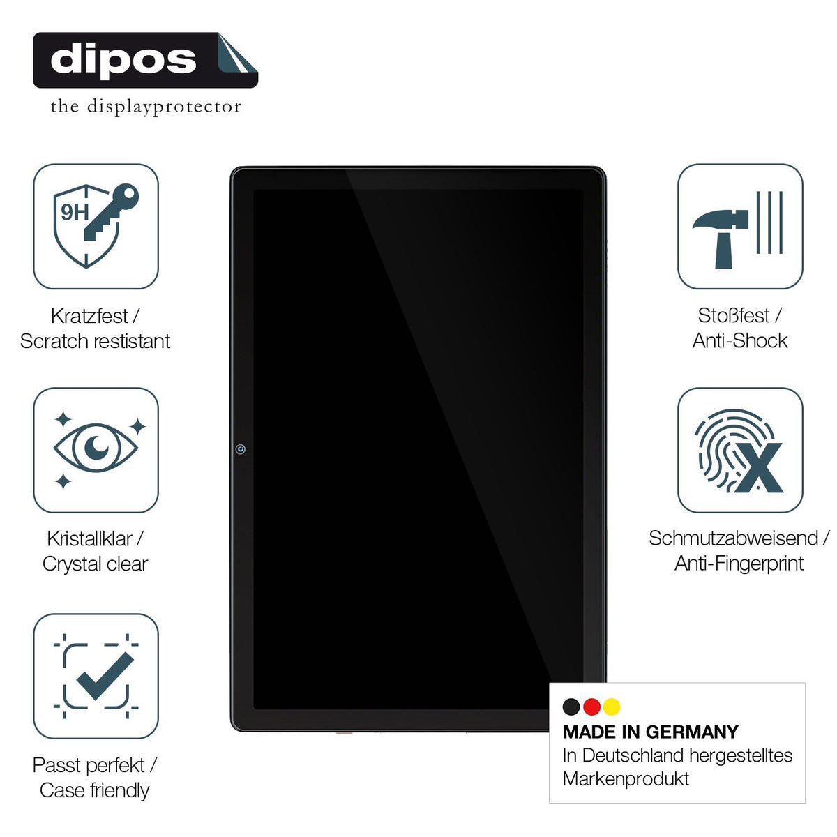 dipos 2x 9H Clear Screen Protector for Okaysea 10.1 Zoll MB1001