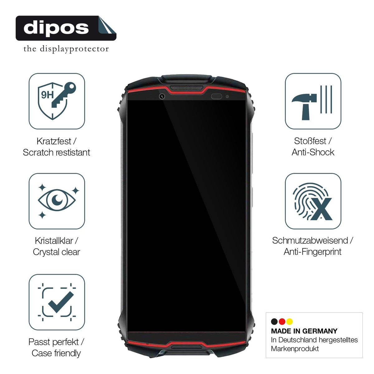 dipos 2x 9H Clear Screen Protector for Cubot King Kong Mini 2 Pro