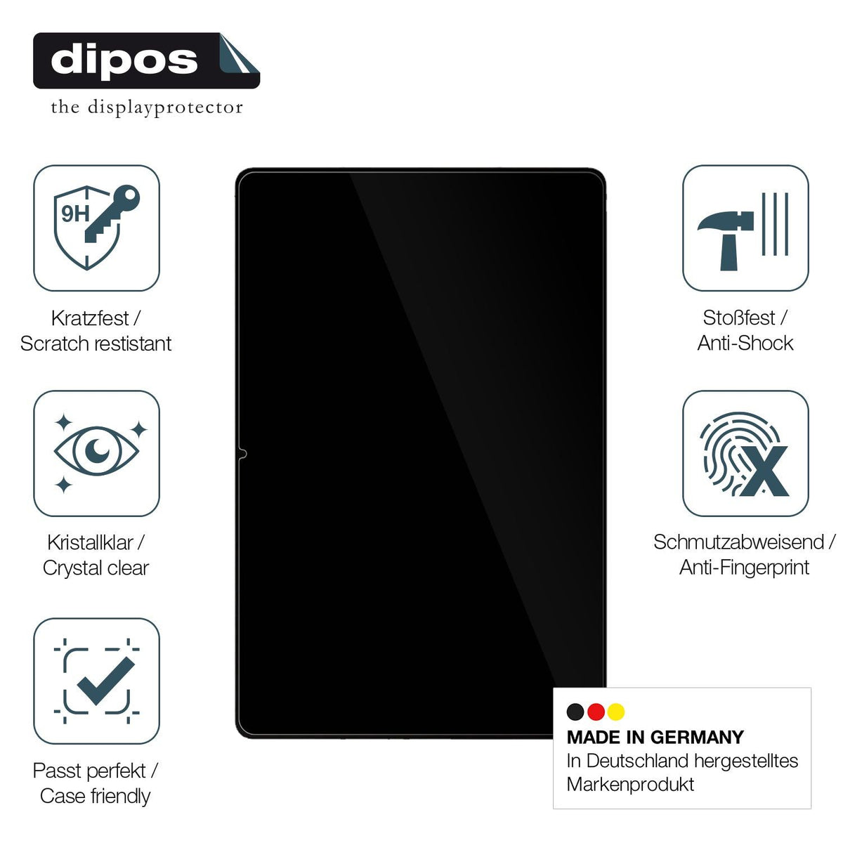 dipos 2x 9H Clear Screen Protector for Samsung Galaxy Tab S9