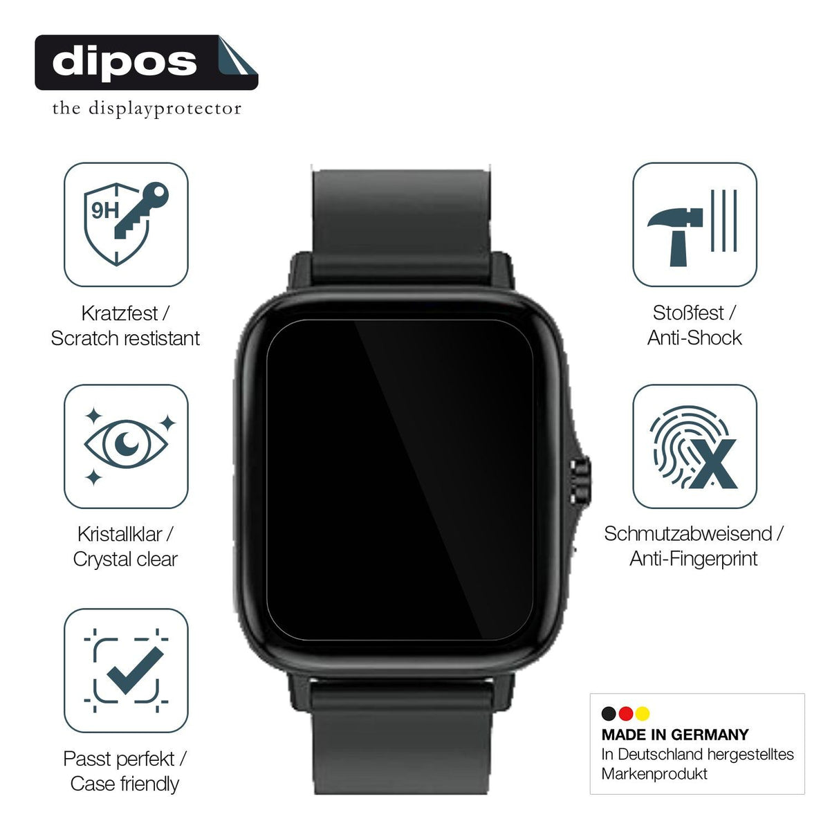 Screen Protector for Kaseemi 1,7 inch Smartwatch Flexible Glass 9H dipos
