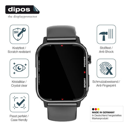 2x Screen Protector for G96 Smartwatch Flexible Glass 9H dipos