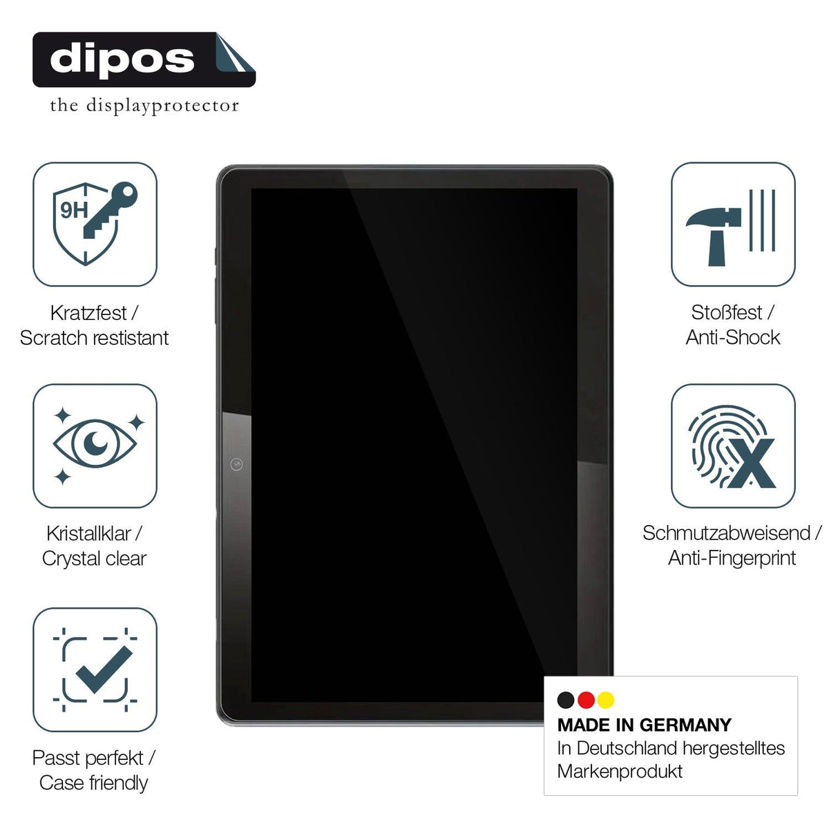 2x Screen Protector for QDDQ Tablet Flexible Glass 9H dipos