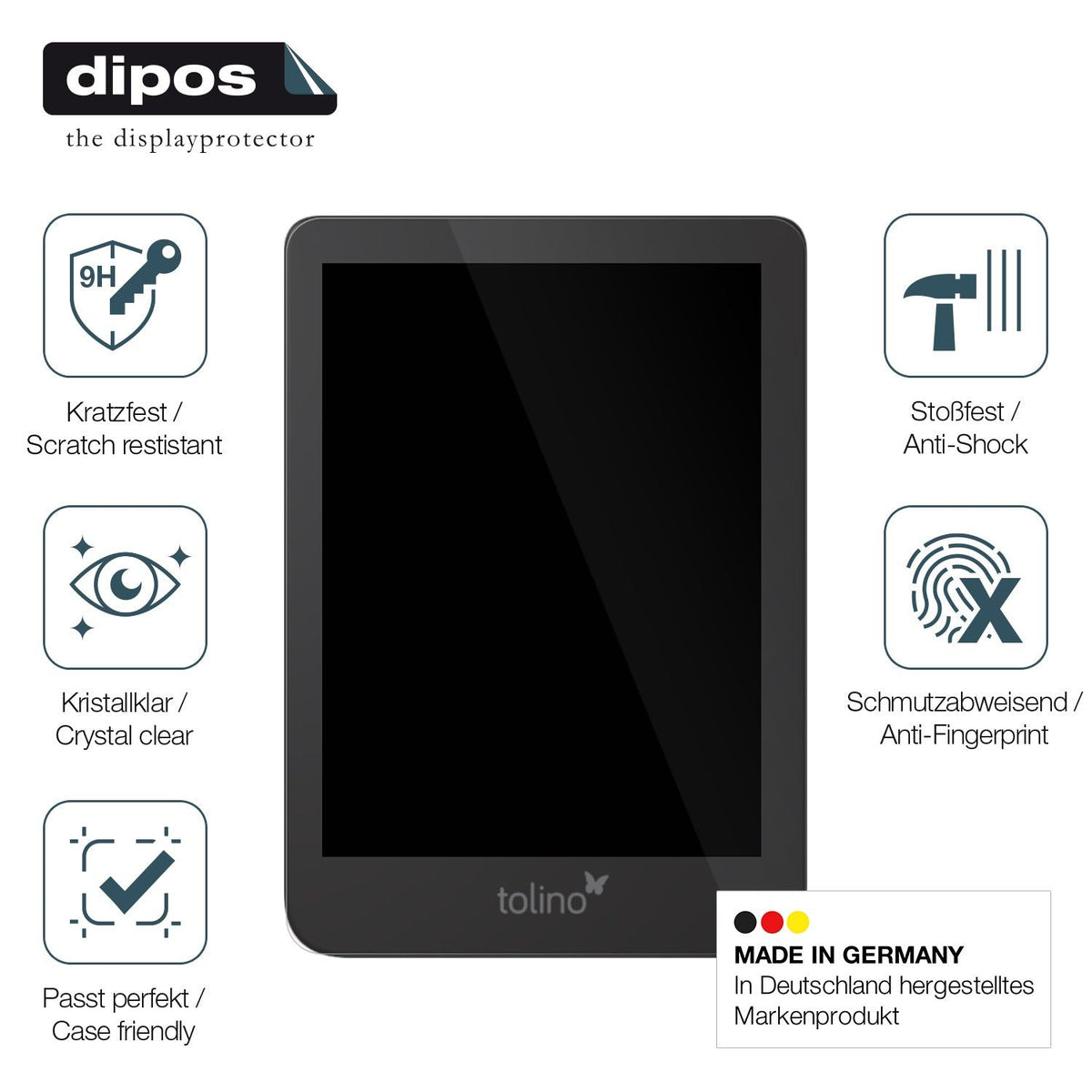 2x Screen Protector for Tolino Shine 4 / 5 Flexible Glass 9H dipos