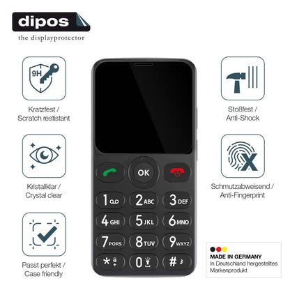 2x Screen Protector for Melefon Seniorenhandy Flexible Glass 9H dipos