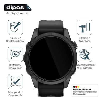 2x Screen Protector for Garmin Fenix 7s Pro 51mm Flexible Glass 9H dipos