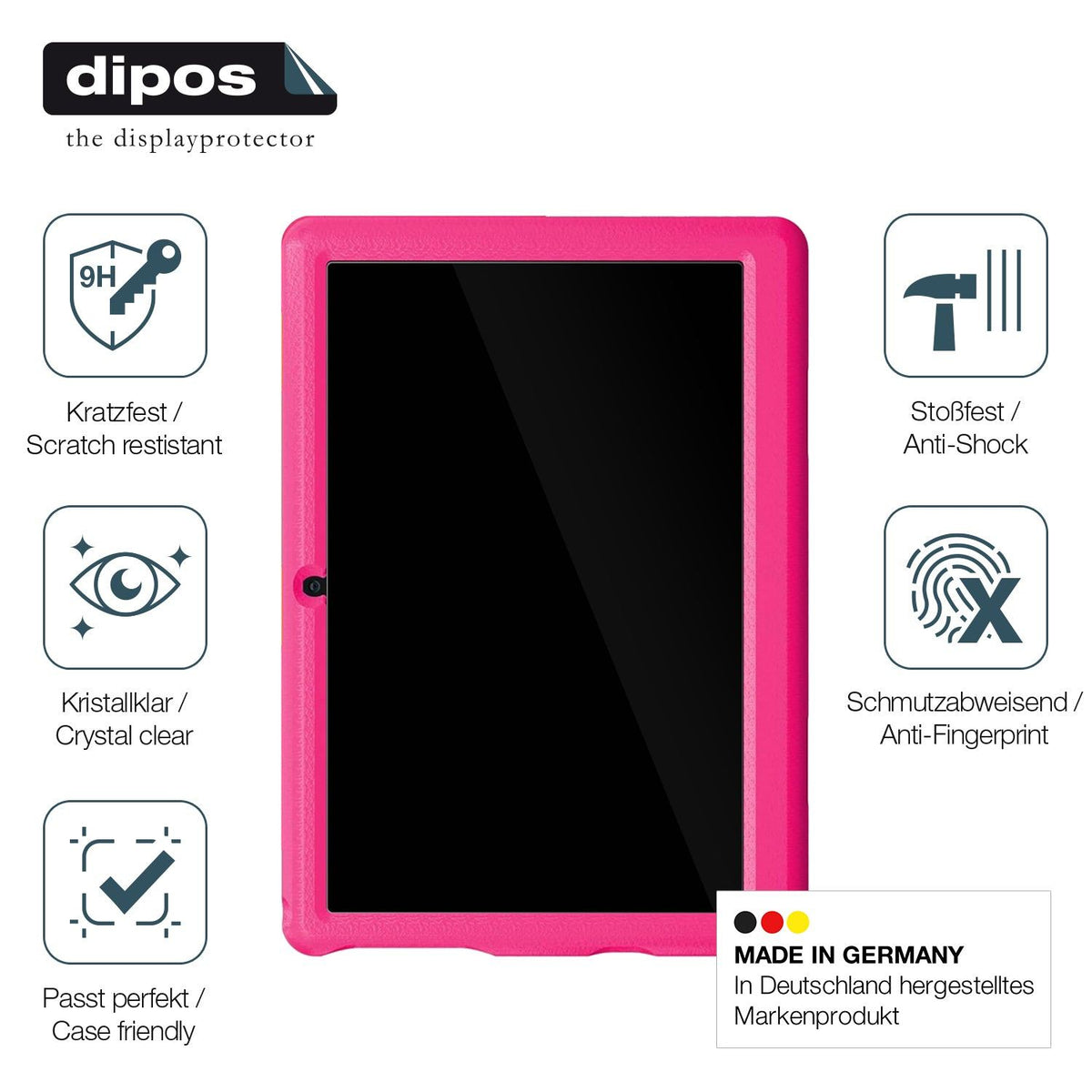 2x Screen Protector for Bufo Kids Tablet KT1006 10 Zoll Flexible Glass 9H dipos
