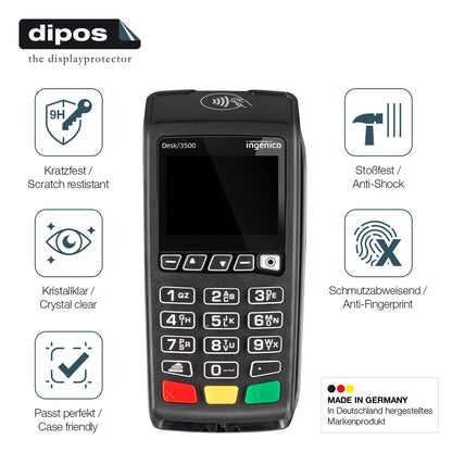 2x Screen Protector for Ingenico Desk 3500 Flexible Glass 9H dipos