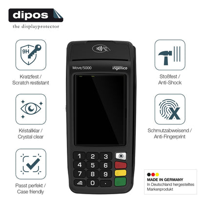 2x Screen Protector for Ingenico Move 5000 Flexible Glass 9H dipos