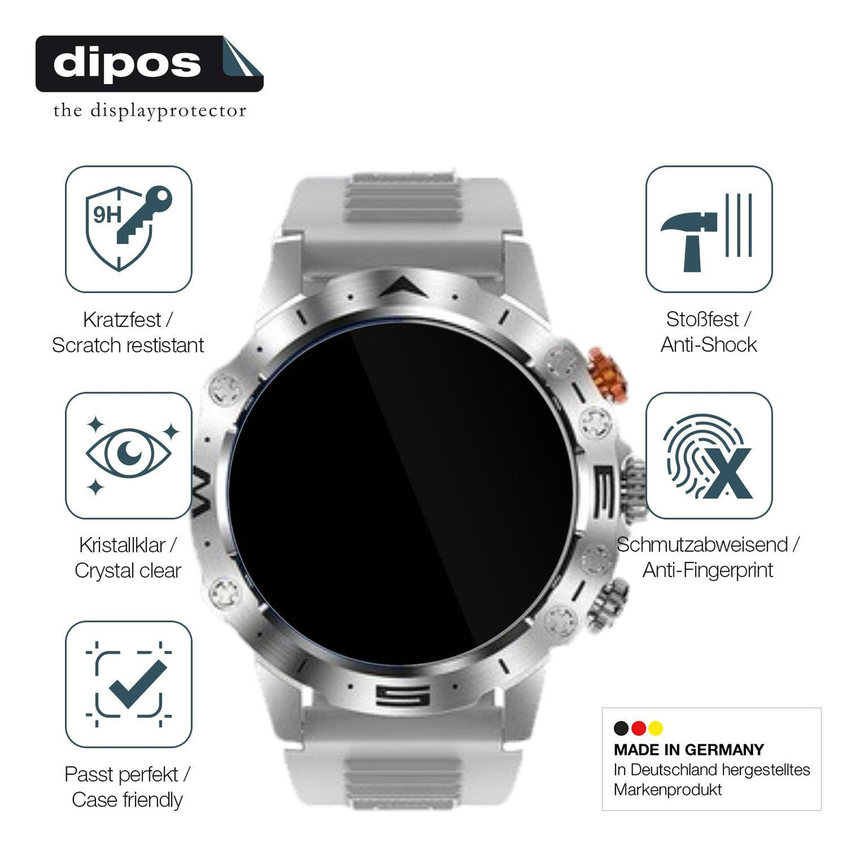 2x Screen Protector for DekeFit MT43 PRo 1.53 Zoll Flexible Glass 9H dipos