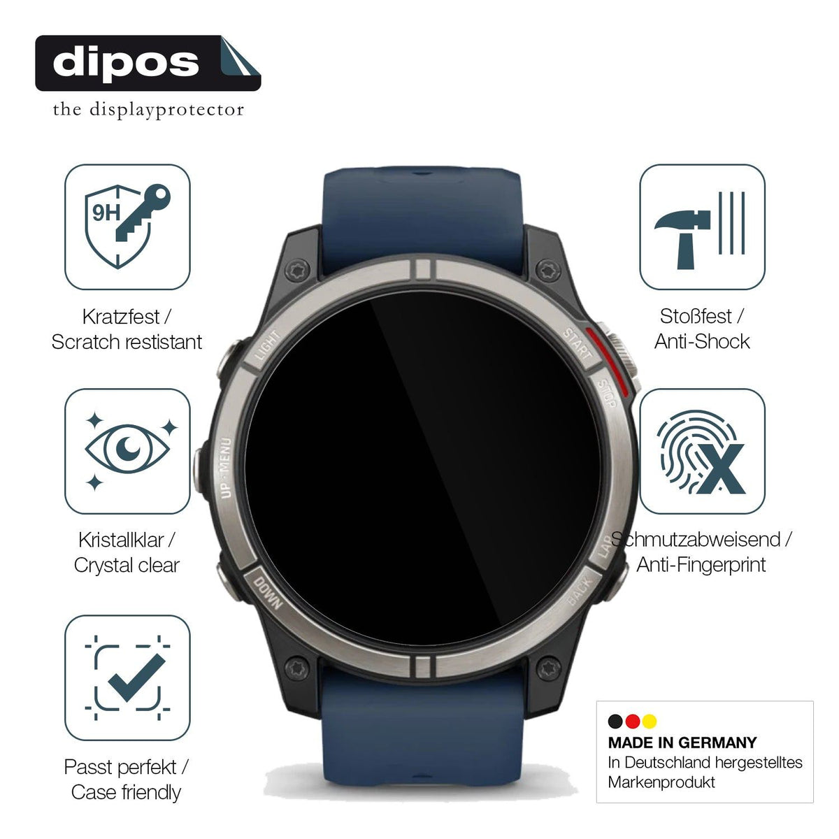 2x Screen Protector for Garmin quatrix 7 Pro Flexible Glass 9H dipos