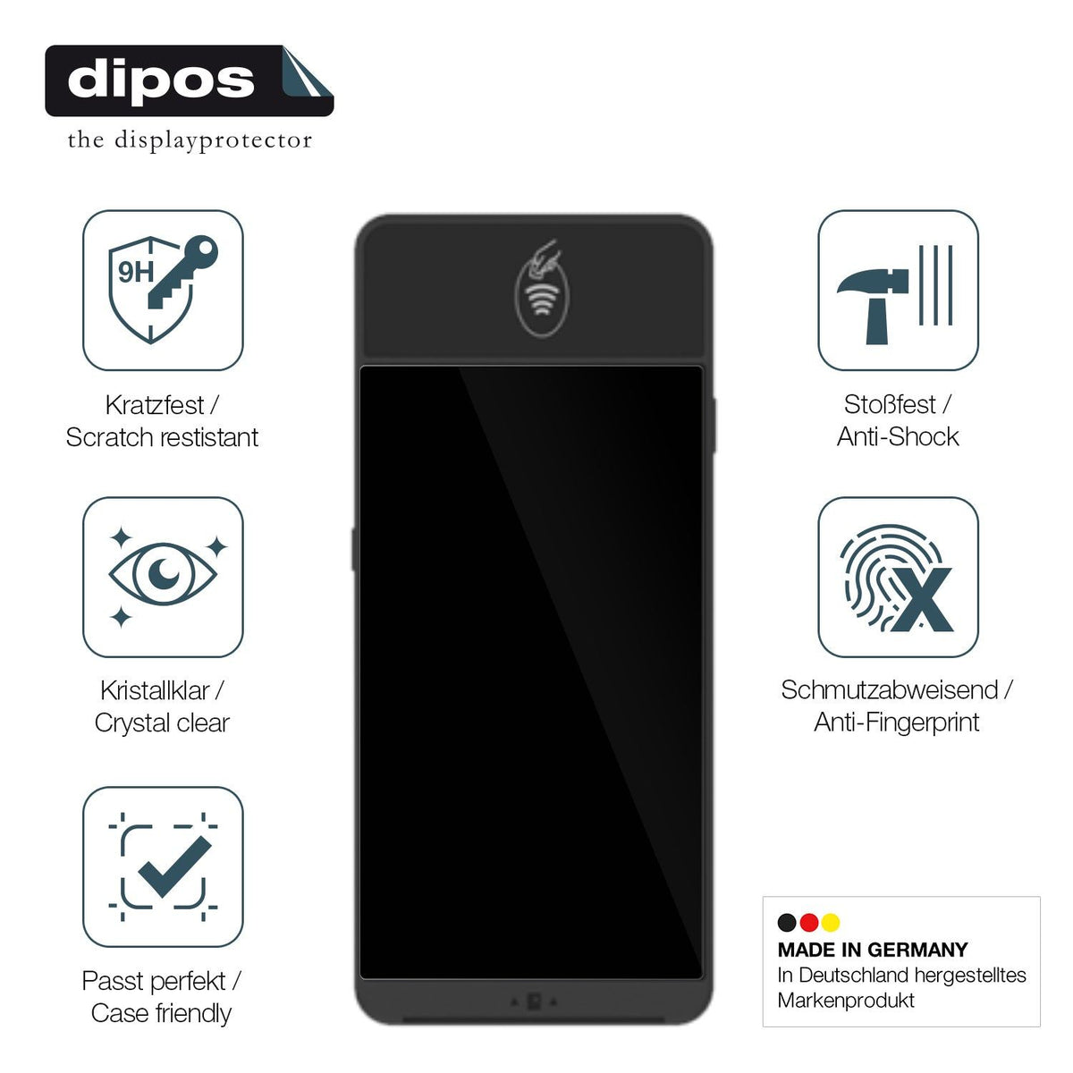 2x Screen Protector for Castles Technology S1E2 Flexible Glass 9H dipos