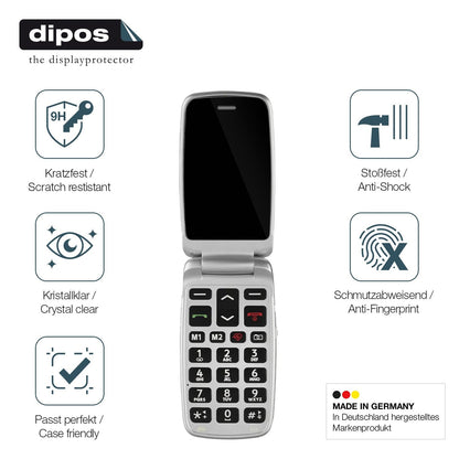 2x Screen Protector for Doro Primo 360014 Flexible Glass 9H dipos