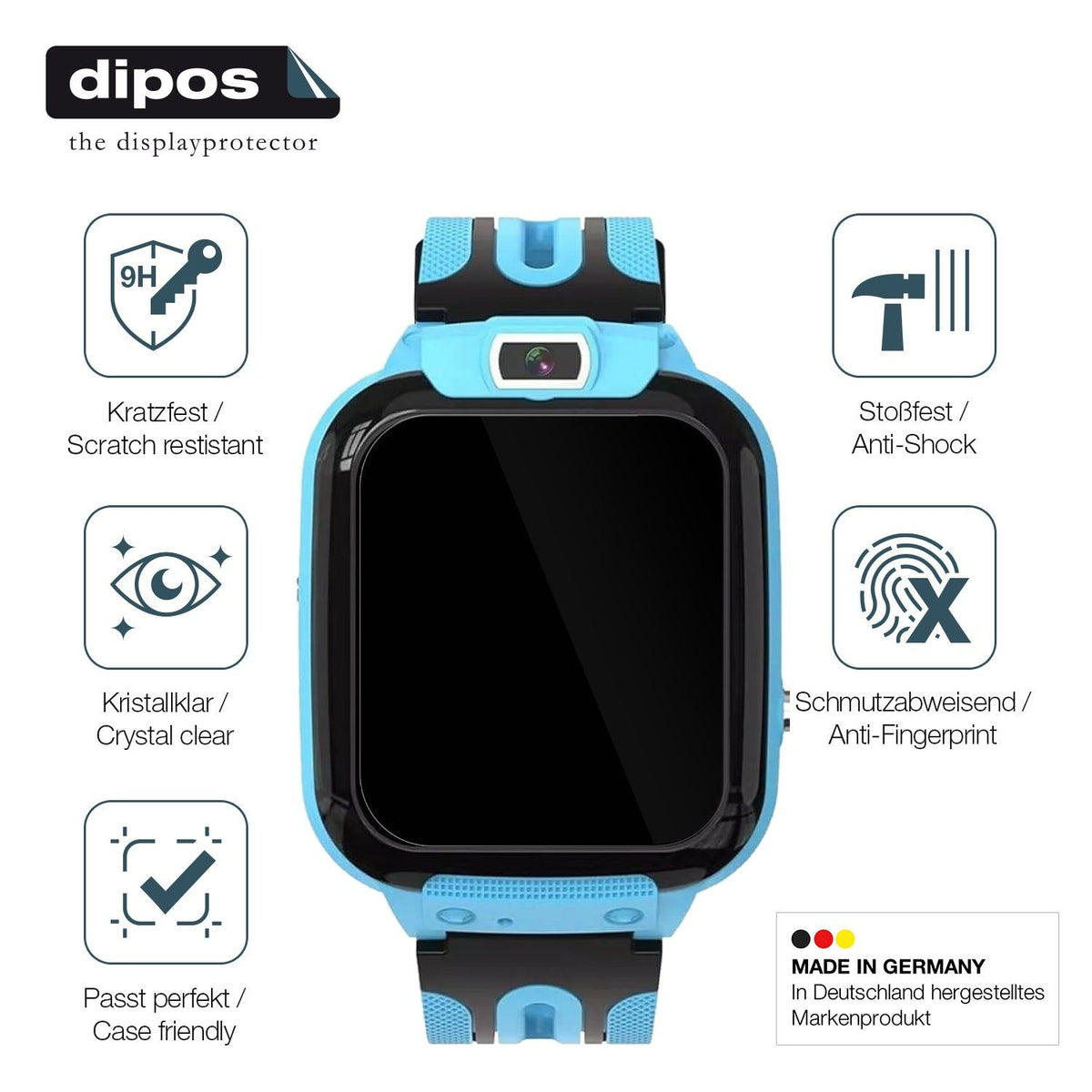 2x Screen Protector for Smartwatch Kinder mit Telefonfunktion Flexible Glass 9H