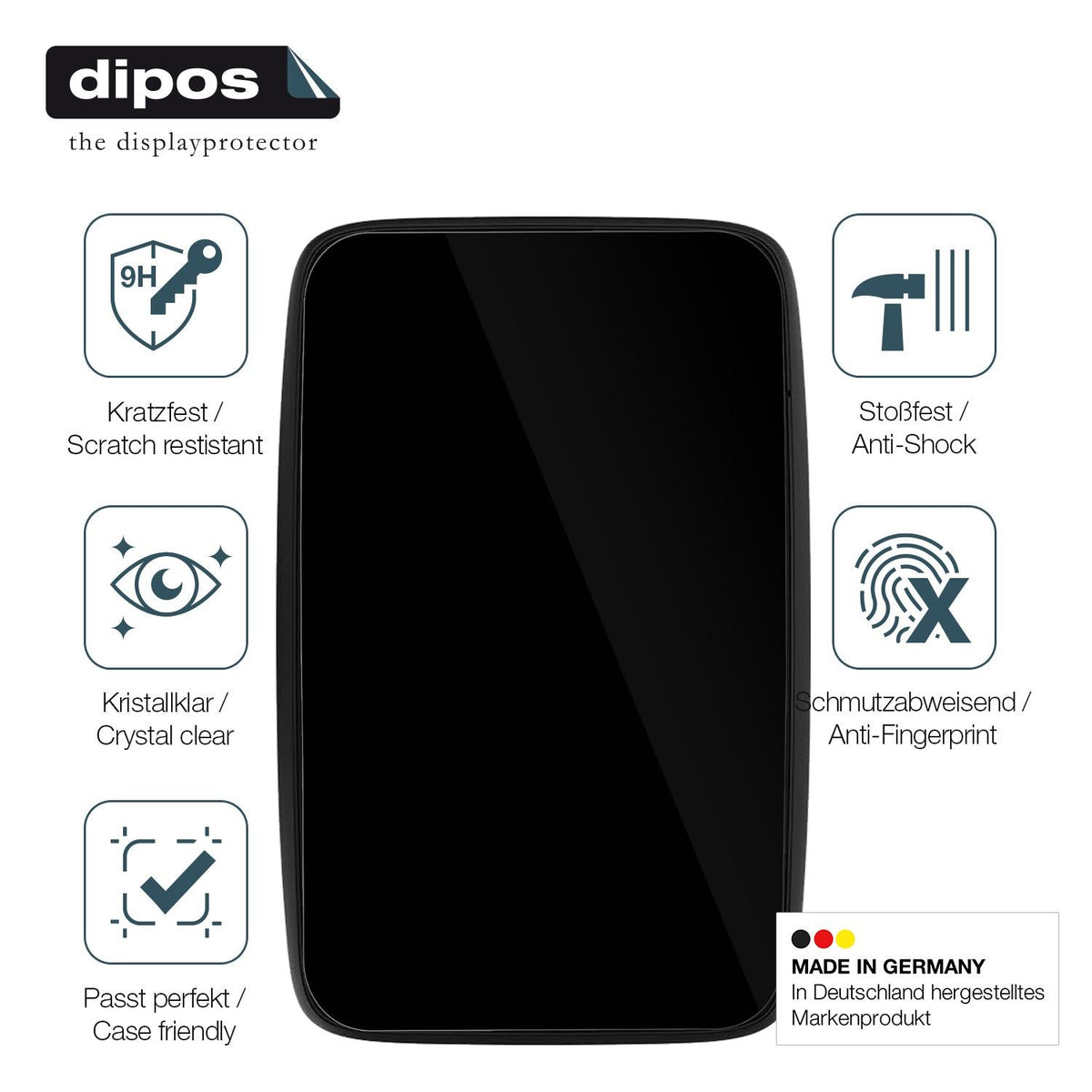 2x Screen Protector for TomTom Go Expert 7 Zoll Flexible Glass 9H dipos