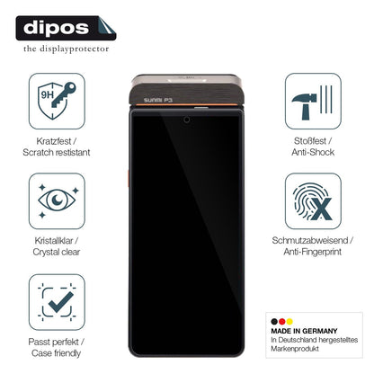 2x Screen Protector for sunmi P3 Flexible Glass 9H dipos