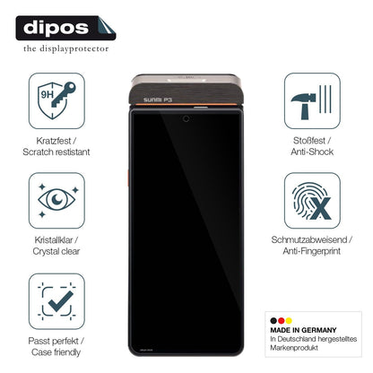 2x Screen Protector for sunmi P3K Flexible Glass 9H dipos