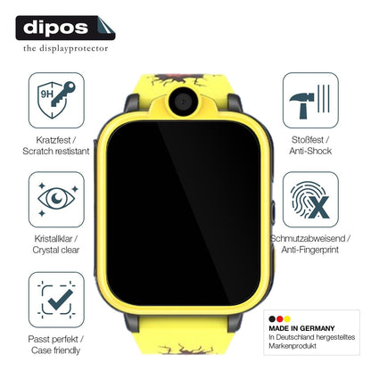 2x Screen Protector for Iowodo XT23-BK Smartwatch Kinder Flexible Glass 9H dipos