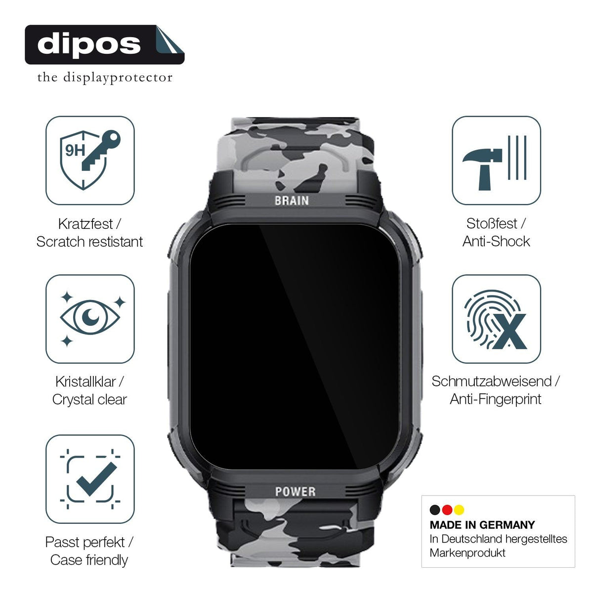 2x Screen Protector for LEMFO Y10 Smartwatch Flexible Glass 9H dipos