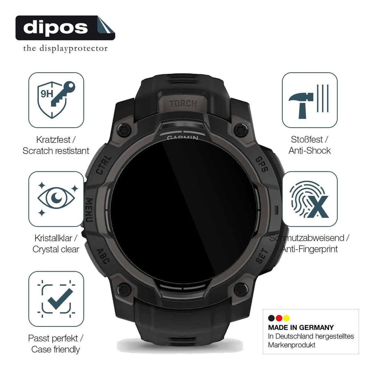 2x Screen Protector for Garmin Instinct 3 45mm Flexible Glass 9H dipos