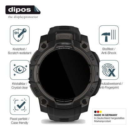 2x Screen Protector for Garmin Instinct 3 45mm Flexible Glass 9H dipos