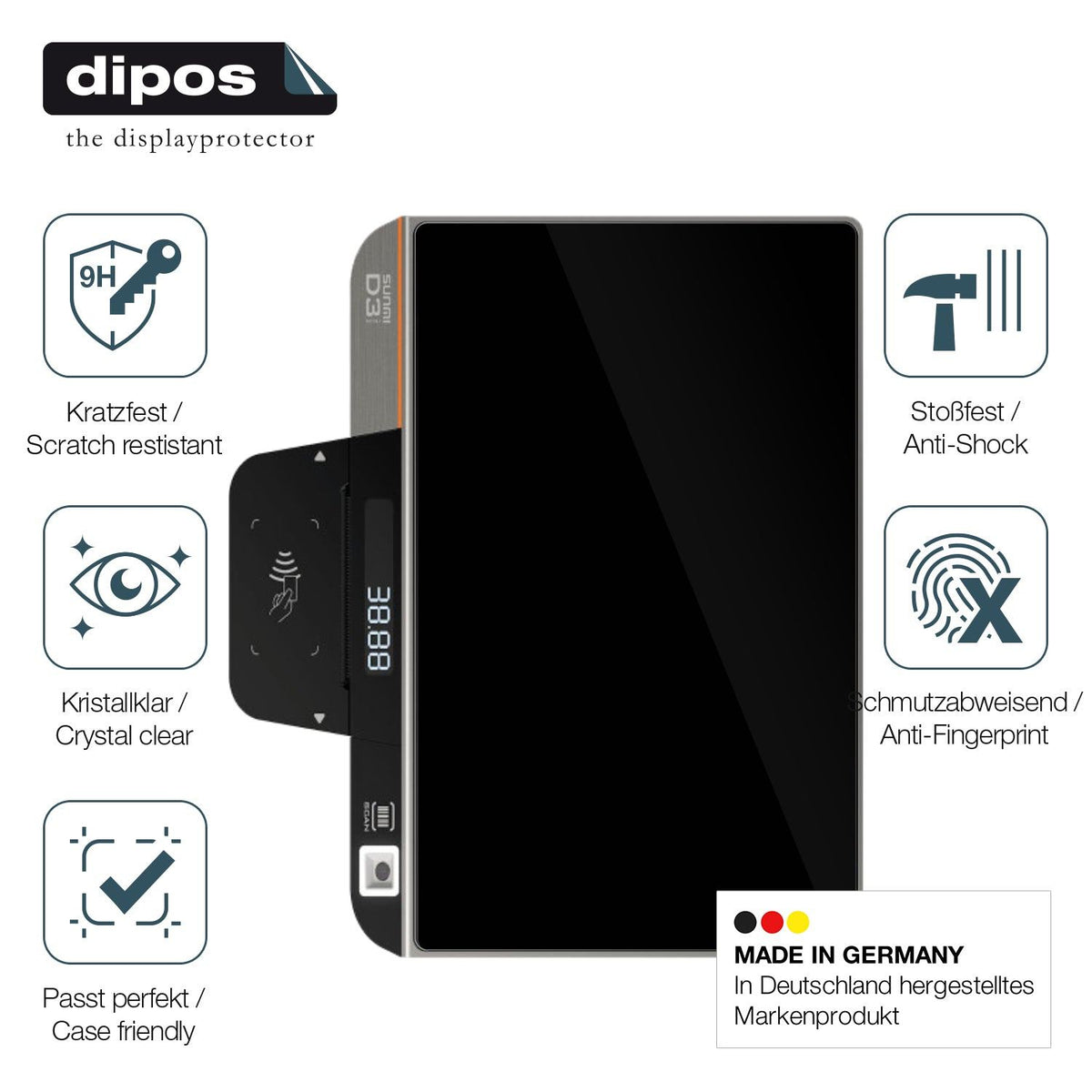 2x Screen Protector for Sunmi D3 Mini Flexible Glass 9H dipos