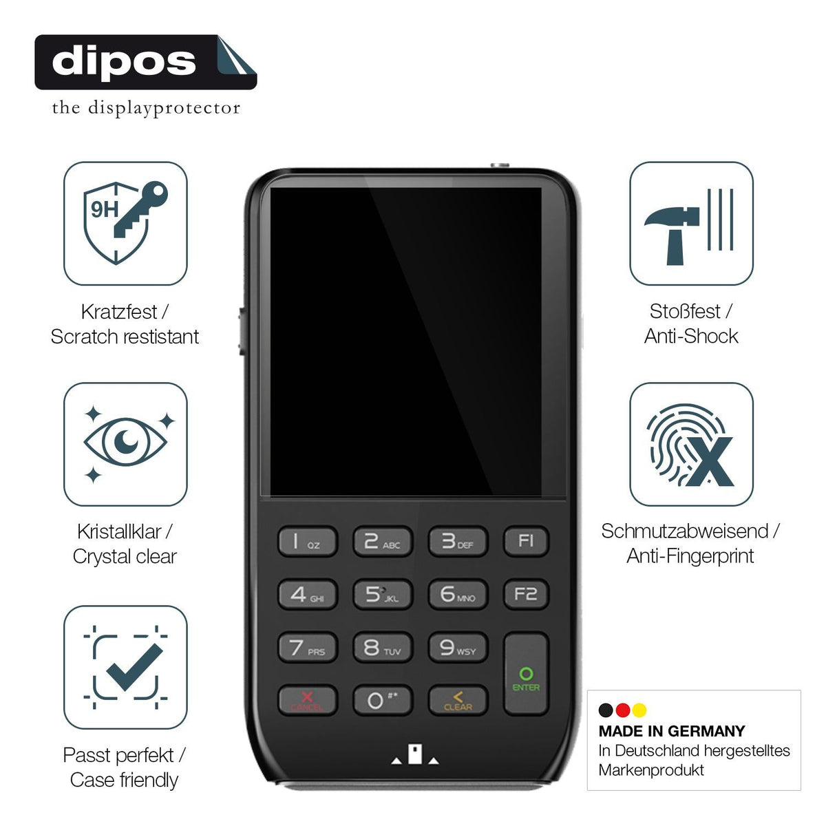 2x Screen Protector for Pax D190 Flexible Glass 9H dipos