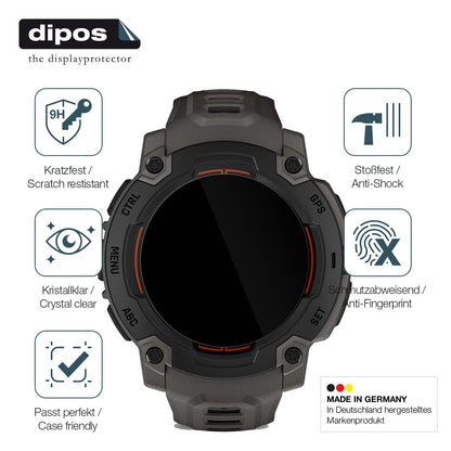 2x Screen Protector for Garmin Instinct E 45mm Flexible Glass 9H dipos